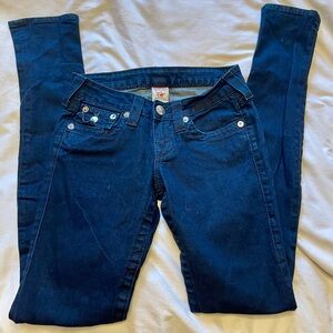 True Religion Black Skinny Jeans Sleek Fit